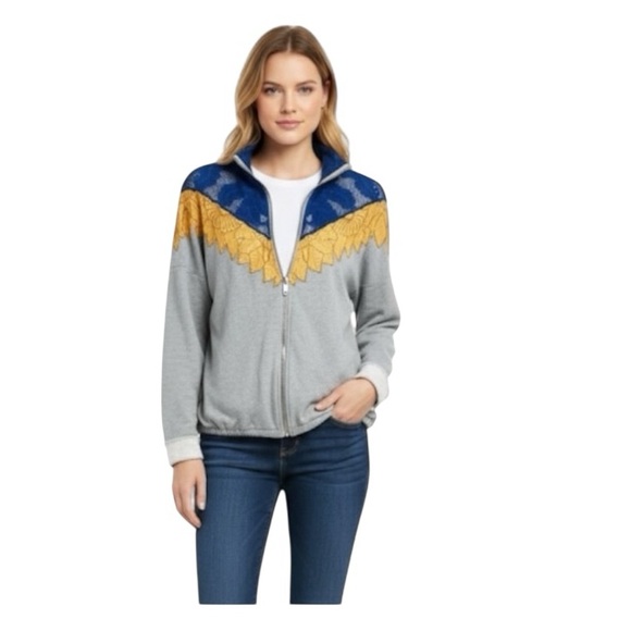 Freepeople.Size small. Isla pullover oversized front zip crochet sweatshirt - Picture 13 of 15